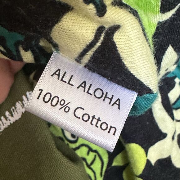 Kealopiko Hawaii All Aloha Eke Nui Large Tote 100% Cotton Olive Green - Picture 8 of 12